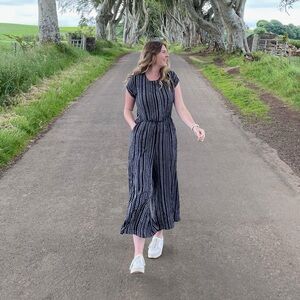 Carly Jean Los Angeles Black and White Wide Leg Jumpsuit